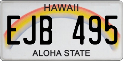 HI license plate EJB495