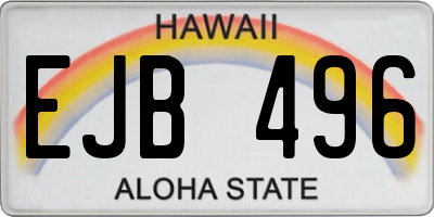 HI license plate EJB496
