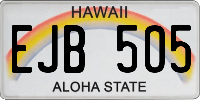 HI license plate EJB505