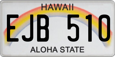 HI license plate EJB510