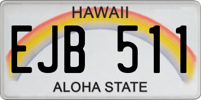 HI license plate EJB511