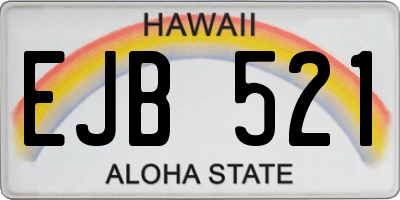 HI license plate EJB521