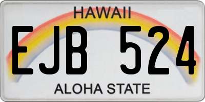 HI license plate EJB524