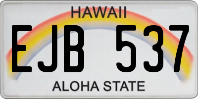 HI license plate EJB537