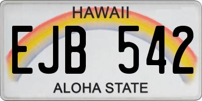 HI license plate EJB542