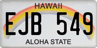 HI license plate EJB549
