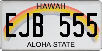 HI license plate EJB555