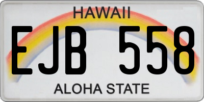 HI license plate EJB558