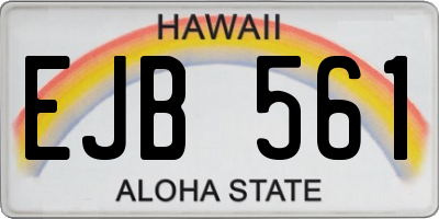 HI license plate EJB561