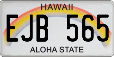 HI license plate EJB565