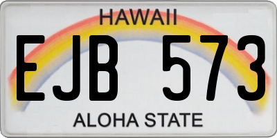 HI license plate EJB573