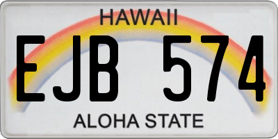 HI license plate EJB574