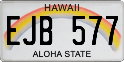 HI license plate EJB577