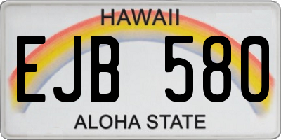HI license plate EJB580