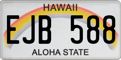 HI license plate EJB588