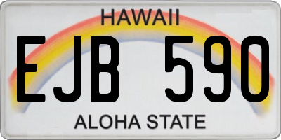 HI license plate EJB590