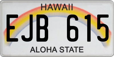 HI license plate EJB615