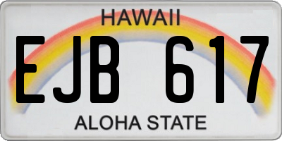 HI license plate EJB617