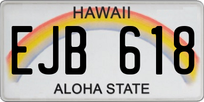 HI license plate EJB618