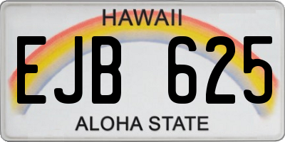 HI license plate EJB625