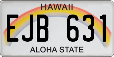 HI license plate EJB631
