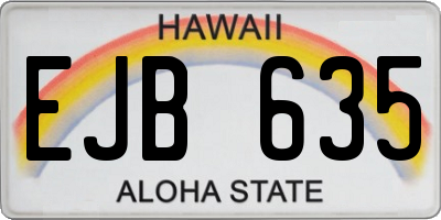 HI license plate EJB635