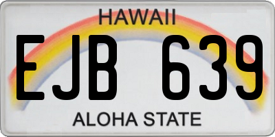 HI license plate EJB639