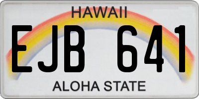 HI license plate EJB641