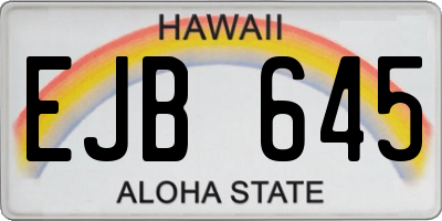 HI license plate EJB645