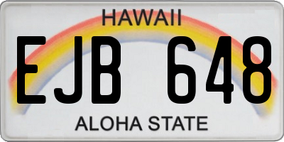 HI license plate EJB648