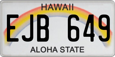 HI license plate EJB649