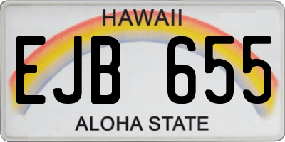 HI license plate EJB655