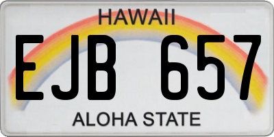 HI license plate EJB657