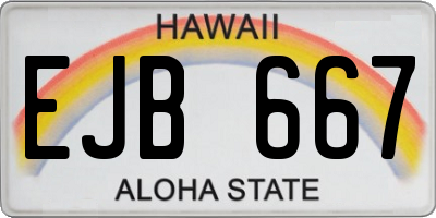 HI license plate EJB667