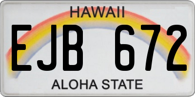 HI license plate EJB672