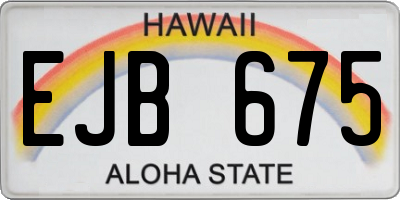HI license plate EJB675