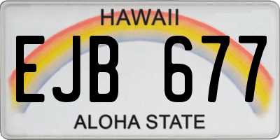 HI license plate EJB677