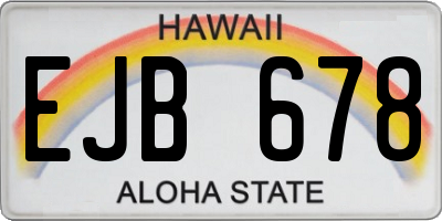 HI license plate EJB678