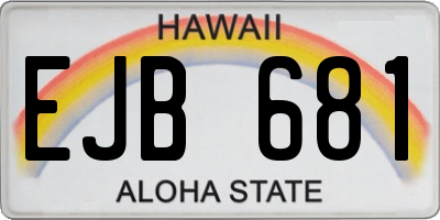 HI license plate EJB681