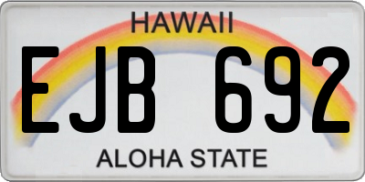 HI license plate EJB692