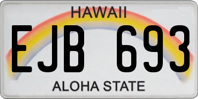 HI license plate EJB693