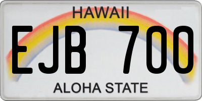 HI license plate EJB700
