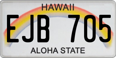 HI license plate EJB705