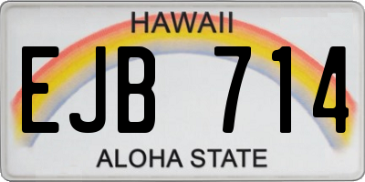HI license plate EJB714