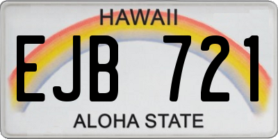 HI license plate EJB721