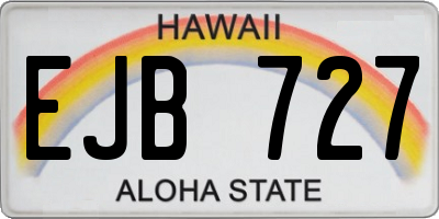 HI license plate EJB727
