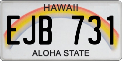 HI license plate EJB731