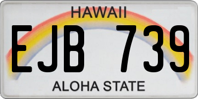 HI license plate EJB739