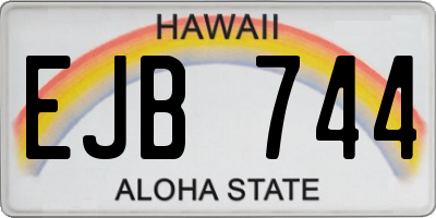 HI license plate EJB744