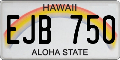 HI license plate EJB750